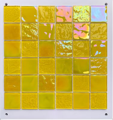 Zuurbestendige en antibacteriële kristalglas zwembad mozaïektegel in gemengd blauw