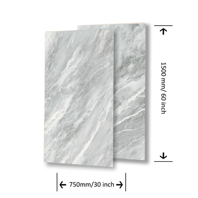 750x1000 mm porseleinen stenen tegels wit marmer geglazuurd gepolijst voor commerciële badkamer