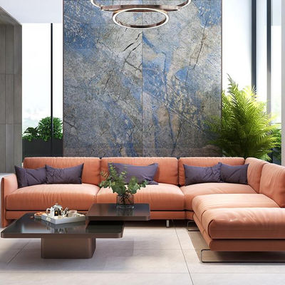 Blauw/wit/grijs geglazuurde tegels Bos Blauw Parel Granit Keramiek Wandtegels 2400x1200mm