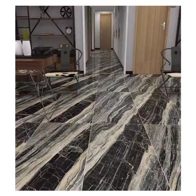 Marmeren porseleinen tegels Zwart Wit en Goud Bloem 600x600mm Glastegels voor Keuken