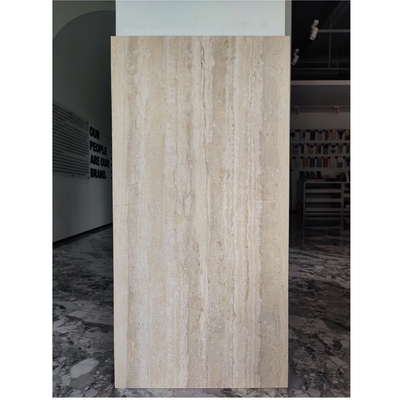 Ongepolijst Beige Wit Travertijn Wand Steen Effect Tegel Patroon 600x1200mm voor binnenshuis