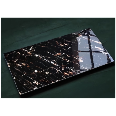 Zwart hoogglanzend goud marmer glanzend decoratief vloertegel 12x6 geglazuurde tegels perfect