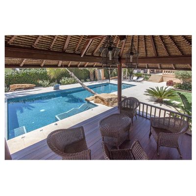 Gepolijst glazen zwembad mozaïek tegel glanzend mengsel van kleuren bloempatroon Egypte kleuren