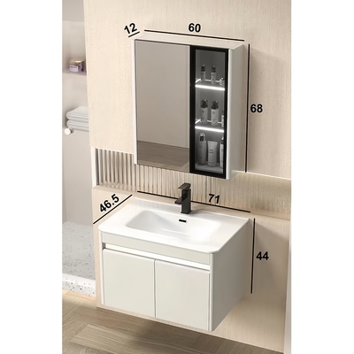 Badkamer gootsteen vanity kast combinatie met concurrerende en moderne badkamer spiegel