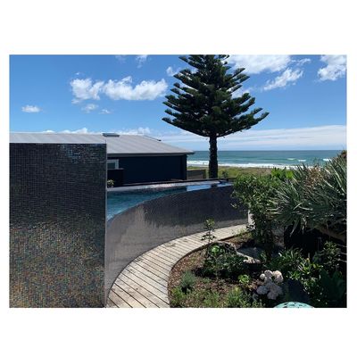 48x48mm Iridescent zilveren glas mozaïek spiegeltegel voor zwembad Blauwe glazen tegels