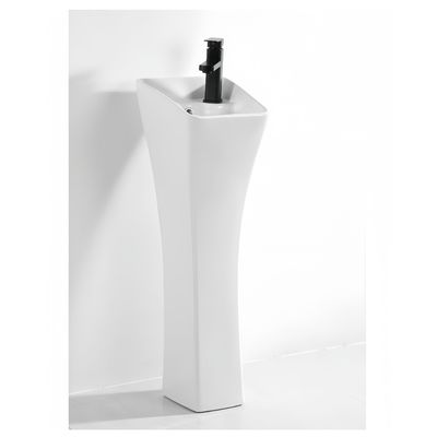 Decoratief voetstuk wasbak voor badkamer 680x370x830mm Double-Flush Ceramic Basin Pedestal