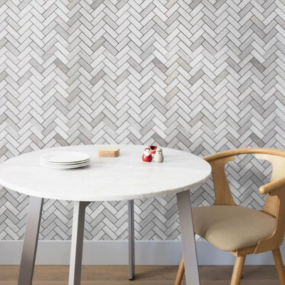 Hexagon Inlay Bianco Carrara Wit Grijs Creme Gebroken Hout Marmer Onyx Waterjet vloertegels