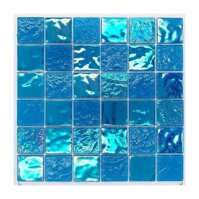 Irisserend glasmozaïek zwembad Blauw zwembad Glasmozaïek tegel met zuurbestand