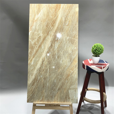 Gelast 600x1200 porseleinen vloertegel in glanzend GLOOSSY voor woonkamer Golden Mable