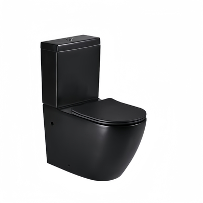 Floor Mounted Matt Zwart Monoblok Toilet Luxe Twee stuk badkamer sets 680x370x830mm