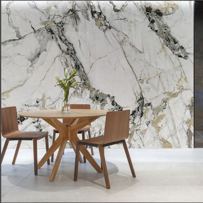 Interieur 1200x2700x12mm Statuario Plus Wit en Grijs Vaag Marmeren vloertegel Gelast Mat Gepolijst