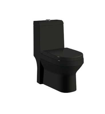 Ronde wc-schotel 730x425x810 mm Glanzend glas en mat zwart One-piece toilet