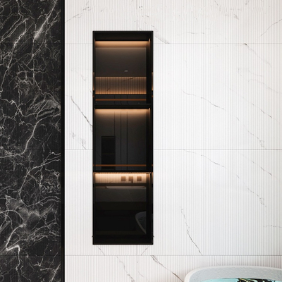 Moderne ontwerp 304 roestvrij staal ingebouwde douche muur nis met gouden porseleinen tegel inslag