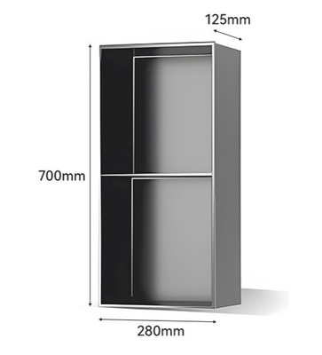 Gunmetal Zwart Muur Niche voor douche 600x280x120mm Moderne ontwerp stijl
