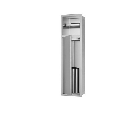 Roestvrij staal ingebouwde wandniche badkamer toiletborstel met licht decoratie